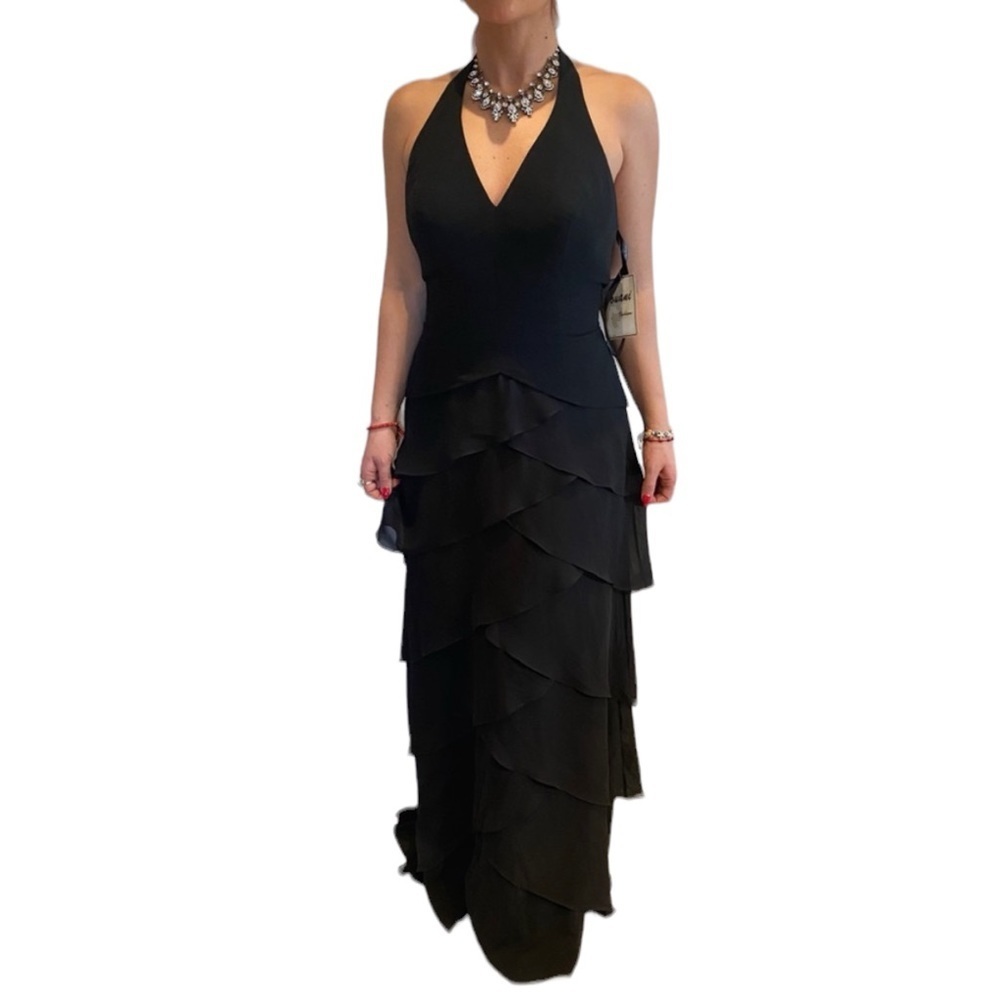 Jovani Evening Gown Black with Necklace Attached